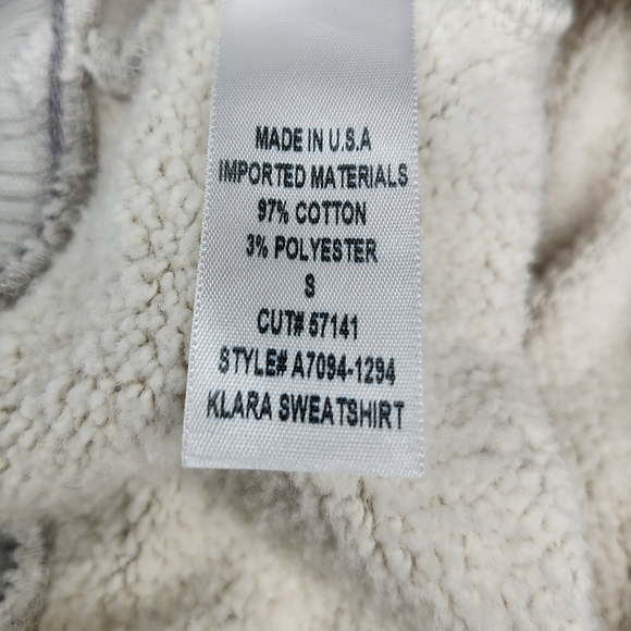 AGOLDE Klara Heather Grey Extended V-Neck Heavyweight Brushed Fleece Sweatshirt - Picture 11 of 12